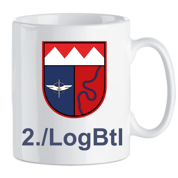Tasse 300ml weiß mit Logo und Schriftzug