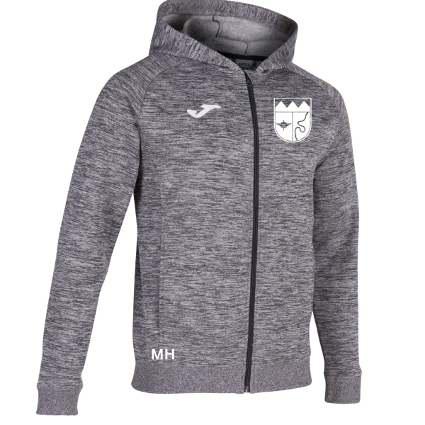 Hoodie grau meliert mit Logo und Schriftzug